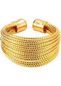 Firetti Damen Fingerring "Schmuck Geschenk Damenring mehrreihig", 4 g, Edelstahl, 5mm, gold, Edelstahl, Fingerringe, Made in Germany