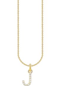 Thomas Sabo Damen Kette mit Anhänger "Buchstabe, KE2240 - KE2265-051-14-L45V, KE2240 - KE2265-414-14-L45V", 45, J, Silber 925 (Sterlingsilber), gold,