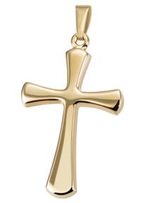 Firetti Damen Ketten-Anhänger "Schmuck Geschenk Gold 375 Halsschmuck Anhänger Halskette Kreuz", Gelbgold 375, 0,88 g, gold, Gelbgold 375,