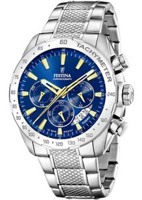 Festina Herren Chronograph "Timeless Chronograph", silber, Armbanduhren, Armbanduhr, Quarzuhr, Herrenuhr, Stoppfunktion, Edelstahlarmband
