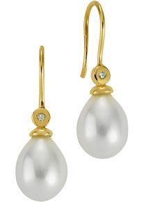 Firetti Damen Paar Ohrhaken "Schmuck Geschenk Gold 375 Ohrschmuck Ohrringe Perlen", 0,03 ct P1 = bei 10-facher Vergrößerung erkennbare Einschlüsse,