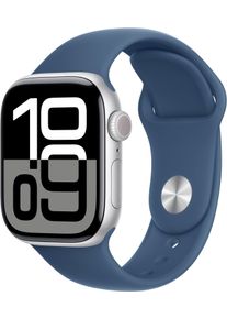 Apple Smartwatch "Watch Series 10 Aluminium", 42mm, Cellular, S/M, Sport Band, silber, Smartwatches