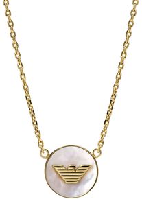 Emporio Armani Damen Kette mit Anhänger "Schmuck Geschenk Metall Halsschmuck Halskette, EGS3140710", Metall, L: 45cm B: 1mm, weiß, Metall, B:1mm,