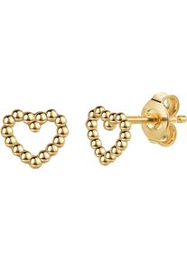 Firetti Damen Paar Ohrstecker "Schmuck Geschenk Gold 333 Ohrschmuck Ohrringe Herz", Gelbgold 333, gold, Gelbgold 333, Ohrringe, Made in Germany
