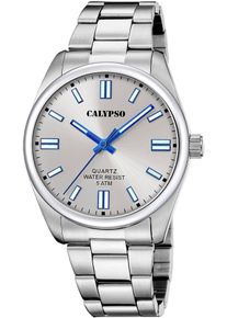 Calypso Watches Herren Quarzuhr "Basic", silber, Armbanduhren, Armbanduhr, Herrenuhr, Edelstahlarmband, analog