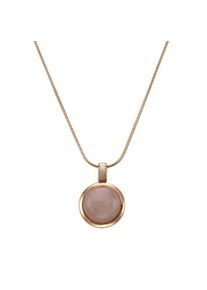 ZEEme Damen Kette mit Anhänger "925 Sterling Silber rosé-vergoldet mit echtem Rosenquarz 12mm", 42 + 5cm, Silber 925 (Sterlingsilber), L: 47cm B: