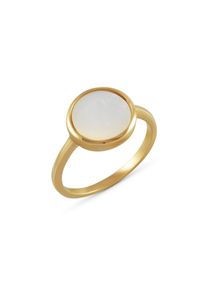 Vivance Damen Fingerring "925 Silber vergoldet Perlmutt", 060 (19,1), 1,28 ct, Silber 925 (Sterlingsilber), gelb, Silber 925 (Sterlingsilber),
