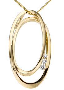 Firetti Damen Ketten-Anhänger "Schmuck Geschenk Gold 585 Halsschmuck Anhänger für Halskette", 0,08 ct P2 = erkennbare Einschlüsse, Gelbgold