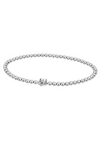 Firetti Damen Armband "Schmuck Geschenk Silber 925 Armschmuck Armkette Kugelkette Blume", Silber 925 (Sterlingsilber)-Silikon, silber, Silber 925