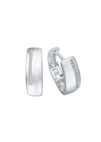 Vivance Damen Paar Creolen "925 Silber rhodiniert mit Zirkonia", ONE-SIZE, Silber 925 (Sterlingsilber), silber, Silber 925 (Sterlingsilber), Ohrringe