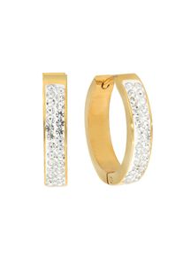 Vivance Damen Paar Creolen "Kristall", Edelstahl, gold, Edelstahl, Ohrringe
