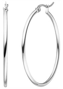 Jobo Damen Paar Creolen, Edelstahl, silber, Edelstahl, Ohrringe, Edelstahl 40 mm
