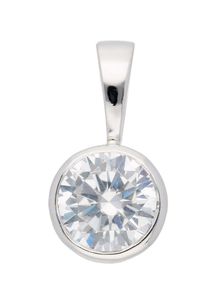 Adelia´s ADELIA ́S Damen Ketten-Anhänger "925 Silber Anhänger Ø 6,5 mm", mit Zirkonia, Silber 925 (Sterlingsilber), silber, Silber 925 (Sterlingsilber),