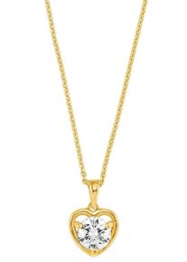 Amor Damen Kette mit Anhänger "Herz, 2022292", Silber 925 (Sterlingsilber), L: 45cm, gold, Silber 925 (Sterlingsilber), Halsketten, mit Zirkonia