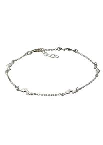 Vivance Damen Fußkette "925 Silber rhodiniert Motiv Delfine", 24cm, Silber 925 (Sterlingsilber), weiß, Silber 925 (Sterlingsilber), Fußkettchen