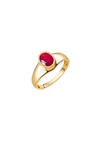 Vivance Damen Fingerring "585/- Gelbgold glanz oval Rubin", 018 (57,0), Gold, gelb, Gold, Fingerringe