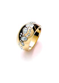 Buckley London Damen Fingerring "vergoldet mit Kristallen", 052 (16,6), Messing, gelb, Messing, Fingerringe