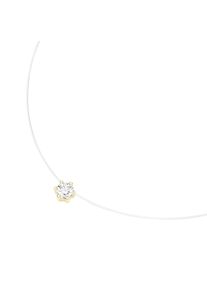 Smart Jewel Damen Collier "schwebender Stein, Zirkonia, Silber 925", 45cm, Silber 925 (Sterlingsilber), gold, Silber 925 (Sterlingsilber), Halsketten