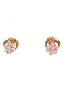 Firetti Damen Paar Ohrstecker "Schmuck Geschenk Ohrschmuck Perlen", Messing-Perlen, gold, Messing, Perlen, Ohrringe, Made in Germany - mit