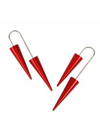 DeMarie Damen Paar Ohrhänger "eloxiertes Aluminium", rot, Metall, Ohrringe