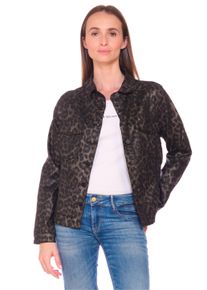 Damen Jeansjacke "Jeansjacke", schwarz, Gr. S, Le Temps Des Cerises, 89% Baumwolle, Kunstfaser, Jacken, mit angesagter Leo-Optik