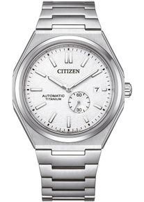 Citizen Damen Automatikuhr, silber, Armbanduhren, Armbanduhr, Herrenuhr, Damenuhr, Titan, Saphirglas, bis 10bar wasserd.