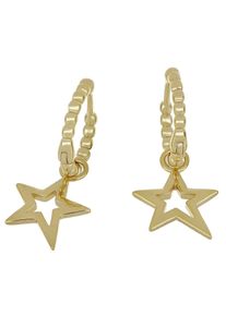Firetti Damen Paar Creolen "Schmuck Geschenk Silber 925 Ohrschmuck Sterne", Silber 925 (Sterlingsilber), gold, Silber 925 (Sterlingsilber), Ohrringe
