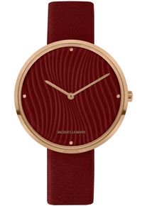 Jacques Lemans Damen Quarzuhr "Design Collection", rot, Armbanduhren, Armbanduhr, Damenuhr, gehärtetes Crystexglas, Lederarmband