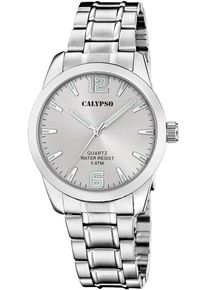 Calypso Watches Herren Quarzuhr "Basic", silber, Armbanduhren, Armbanduhr, Herrenuhr, Edelstahlarmband, analog