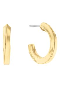 Calvin Klein Damen Paar Creolen "Schmuck Edelstahl Ohrschmuck Damenohrringe SCULPTURAL", Edelstahl, gold, Edelstahl, Ohrringe
