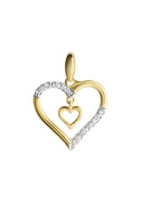 Vivance Damen Ketten-Anhänger "925-Sterling Silber vergoldet teilweise rhodiniert Zirkonia", ONE-SIZE, Silber 925 (Sterlingsilber), 0,8 g, gelb,