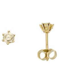 Firetti Damen Paar Ohrstecker "Schmuck Geschenk Gold 750 Ohrschmuck Solitär", 0,5 ct P2 = erkennbare Einschlüsse, Gelbgold 585-Diamanten, gold,