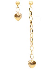 Firetti Damen Paar Ohrstecker "Schmuck Geschenk Ohrschmuck Herz unterschiedlich lang", Edelstahl, gold, Edelstahl, Ohrringe, Made in Germany