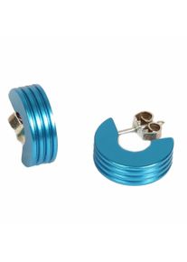 DeMarie Damen Paar Creolen "eloxierte Aluminium Creolen", blau, Metall, Ohrringe