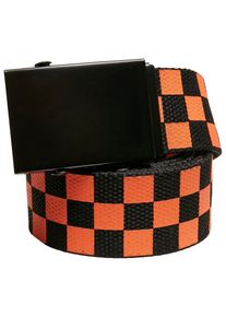 Urban Classics Damen Hüftgürtel "Urban Classics Unisex Check And Solid Canvas Belt 2-Pack", schwarz, Gr. L, 100% Polyester, Gürtel