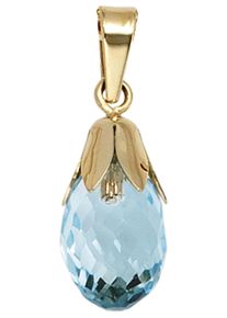 Jobo Damen Ketten-Anhänger "Anhänger Tropfen", Gelbgold 333, gold, Gelbgold 333, Schmuckanhänger, 333 Gold mit Blautopas