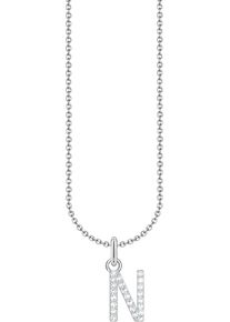 Thomas Sabo Damen Kette mit Anhänger "Buchstabe, KE2240 - KE2265-051-14-L45V, KE2240 - KE2265-414-14-L45V", 45, N, Silber 925, recycelt, bunt, Silber