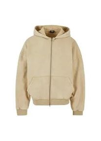 Sweatjacke Urban Classics "Urban Classics Herren Heavy Stone Washed 90's Zip Hoodie" Gr. 5XL, beige (unionbeige) Herren Sweatjacken