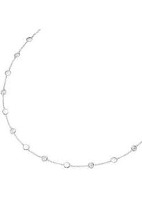 Collier Giorgio Martello MILANO "mit Zwischenteilen in glänzend und weiße Zirkonia, Silber 925" Halsketten Gr. 45cm, Silber 925 (Sterlingsilber), weiß Damen