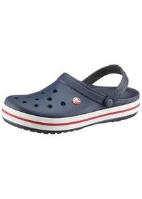 Clog Crocs "Crocband" Gr. 41, blau (marine, weiß, rot) Herren Schuhe Sommerschuh, Gartenschuh, Poolslides, mit farbiger Laufsohle