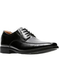 Schnürschuh Clarks "Tilden Walk" Gr. 41, schwarz (black leather) Herren Schuhe mit modischer Ziernaht, Freizeitschuh, Halbschuh, Schnürschuh