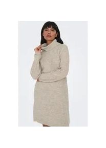 Strickkleid Only "ONLSILLY LS ROLLNECK DRESS BF KNT" Gr. XS (34), N-Gr, beige (pumice stone detail:w melange) Damen Kleider