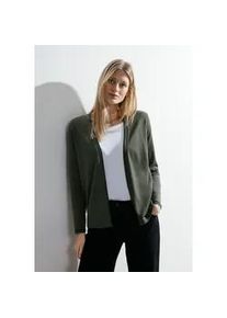 Cardigan Cecil Gr. XL (44), grün (khaki) Damen Strickjacken offen und mit Strick