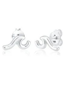 Paar Ohrstecker Elli "Wellen Wave Ohrringe Trend 925 Sterling Silber" Gr. OneSize, ohne Stein, Silber 925 (Sterlingsilber), silberfarben (silber) Damen