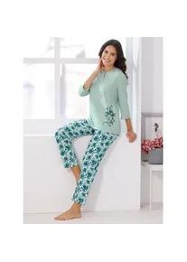 Schlafanzug Gr. 48/50, bunt (zartmint-petrol-bedruckt) Damen Homewear-Sets