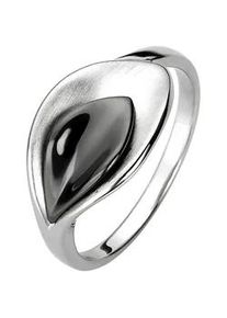 Fingerring Jobo Fingerringe Gr. 50, Silber 925 (Sterlingsilber), schwarz Damen 925 Silber teilrhodiniert