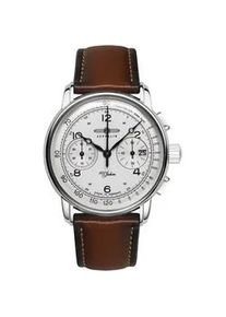 Chronograph Zeppelin "100 Jahre, Chronograph, 8676-1" Armbanduhren braun Herren Armbanduhr, Quarzuhr, Herrenuhr, Datum, Stoppfunktion, Made in Germany