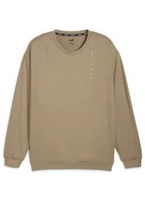 Sweatjacke Puma "STUDIO FOUNDATION Crewneck Herren" Gr. S, oak branch heather beige Herren Sweatjacken