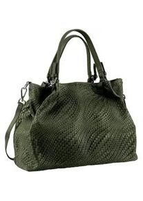 Schultertasche Collezione Alessandro "Italy" Gr. B/H/T: 42cm x 31cm x 20cm one size, grün (khaki) Damen Taschen in modischer Flechtoptik