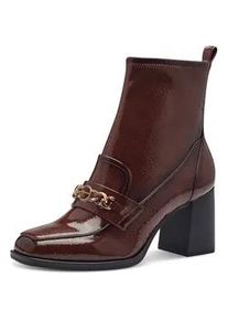 Stiefelette Tamaris Gr. 39, braun (cognac) Damen Schuhe Blockabsatz, Partyschuh mit eleganter Zierkette und Logoemblem